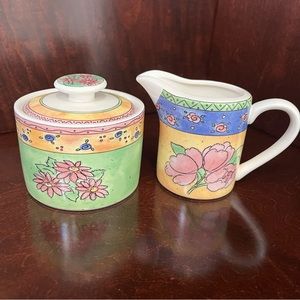 Sango Watercolors Sugar & Creamer Set